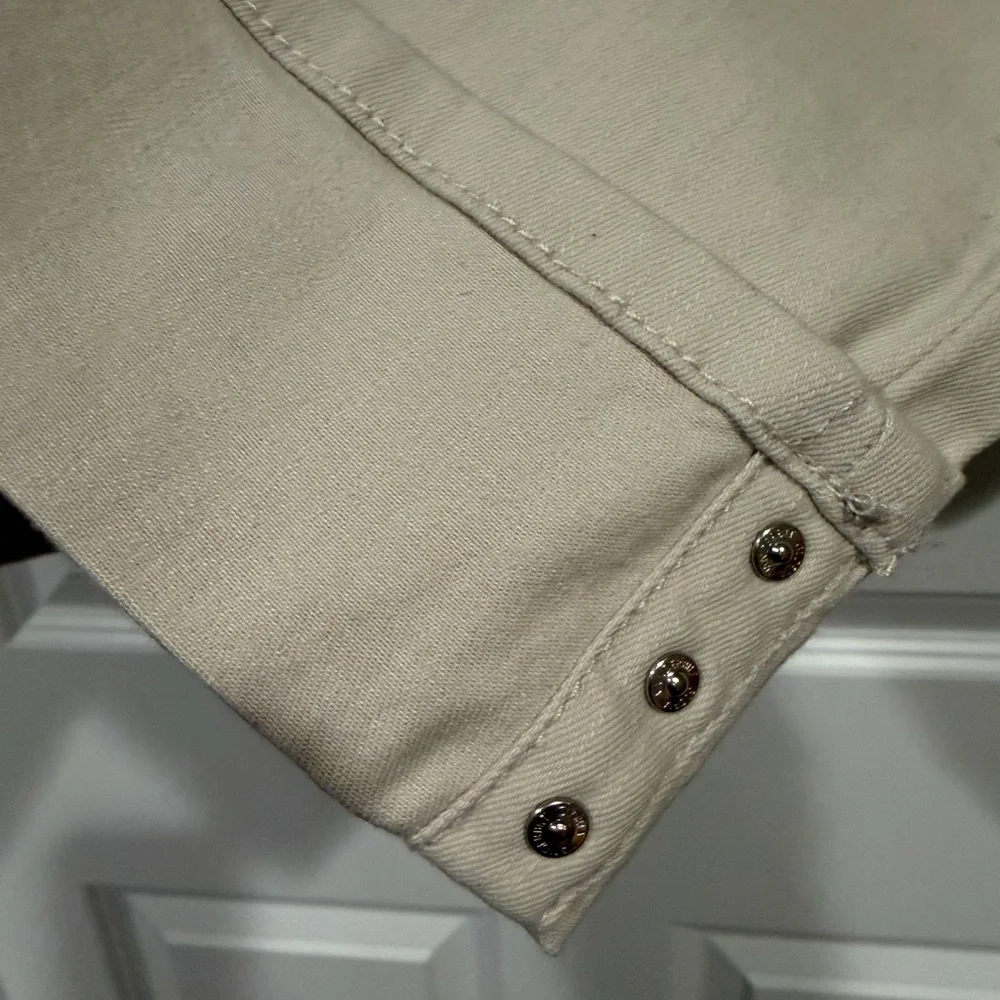 NWT Women’s Size 16 Gloria Vanderbilt Natural Sand Patty Belted Capri - Picture 5 of 6